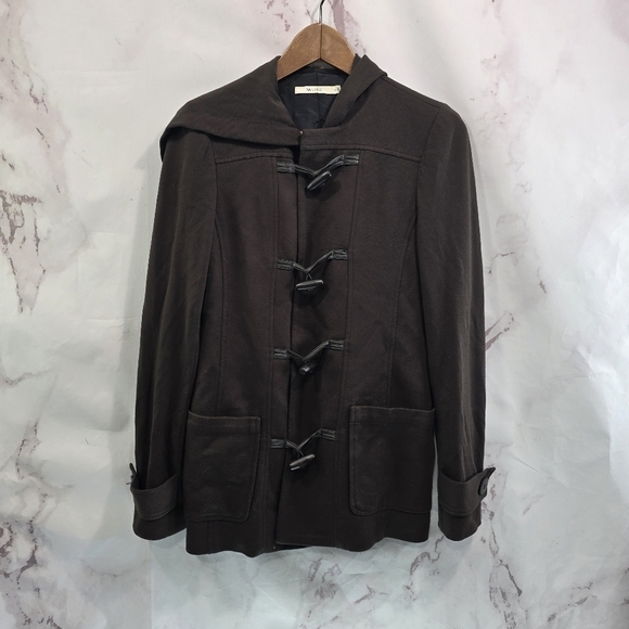 Bailey 44 Jacket Womens Small Brown Toggle Hooded Parka Long Stretchy - Picture 1 of 10